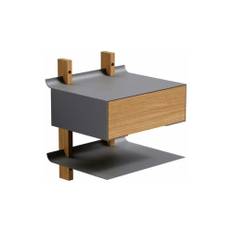 VÄNTA med att sitta ner Smile Nattduksbord Hylla Nattduksbord Oak/Grey
