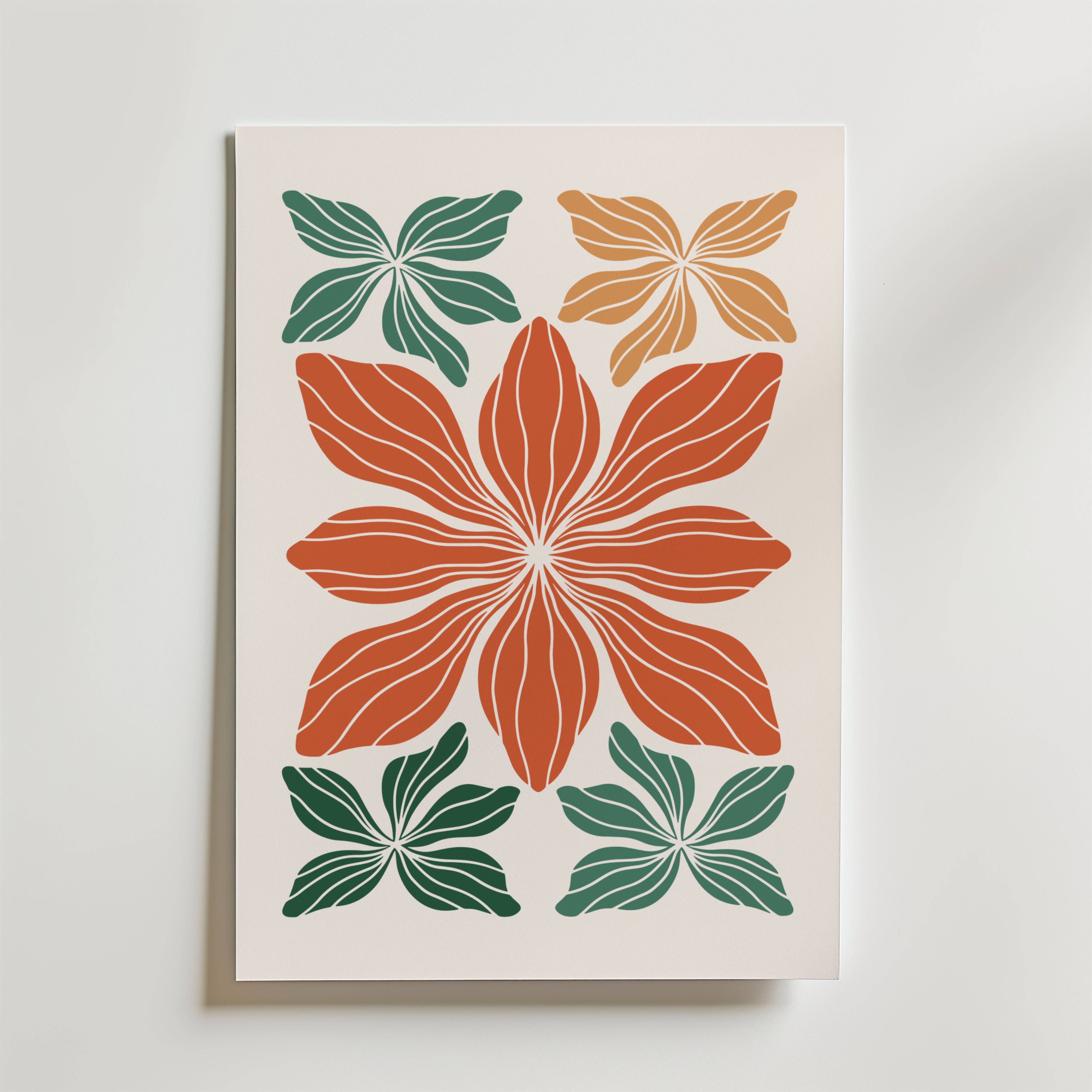 Bold Botanical Geometry Poster - Fine Art Poster 30x40 cm