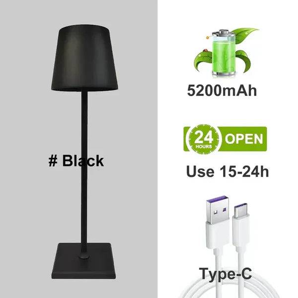 LumiNova – Justerbar Aluminium Bordslampa för Hemmet - Svart