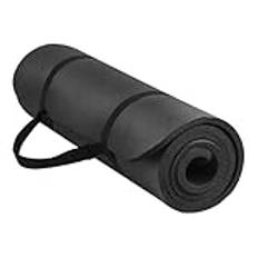 1 set yogamatta för extra tjock 1 cm pilates fitnesskudde halkfri träningsdyna (svart)