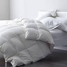 DWR Duvet duntäcke för säng 105/120/135, duntäcke, 100 % ekologisk bomull, lätt, mjuk, för 4 årstider, 300 g/m²(vit, 200 x 200 cm)