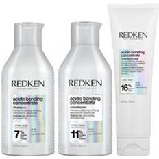 Redken Acidic Bonding Concentrate Shampoo, Conditioner and 5-Minute Liquid Hair Mask Bond Repair Bundle