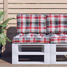 vidaxL pallehynde 60x40x12 cm stof rødternet