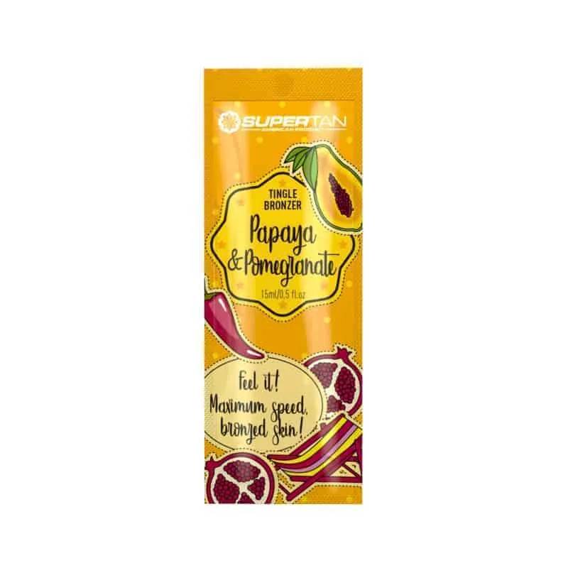 Papaya & Pomgranate Tingle & bronzer lotion – SuperTan 15ml