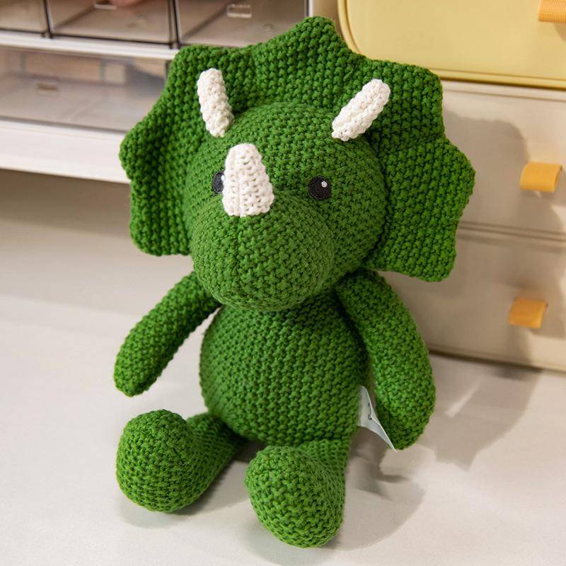 Knitted Toy Cute Knitted Rabbit Bear Elephant Triceratops Animal Series Stuffed Doll Kawaii Room Decor Soft Pillow Birthday For