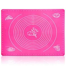 Belmalia Stor bakverk, bakning, värmebeständig rulle, silikon för din pizza, deg, fondant, kök 50 x 40 cm rosa