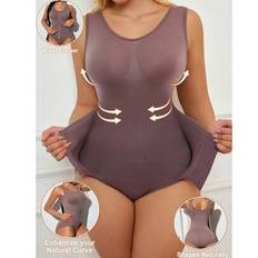 Women&#39;s Seamless Shapewear Bodysuit With Adjustable Hooks For Waist Slimming Control Tummy Breast Lift Butt Lifting High Compression Full Body Shaper - Redwood - L,M,S,XL