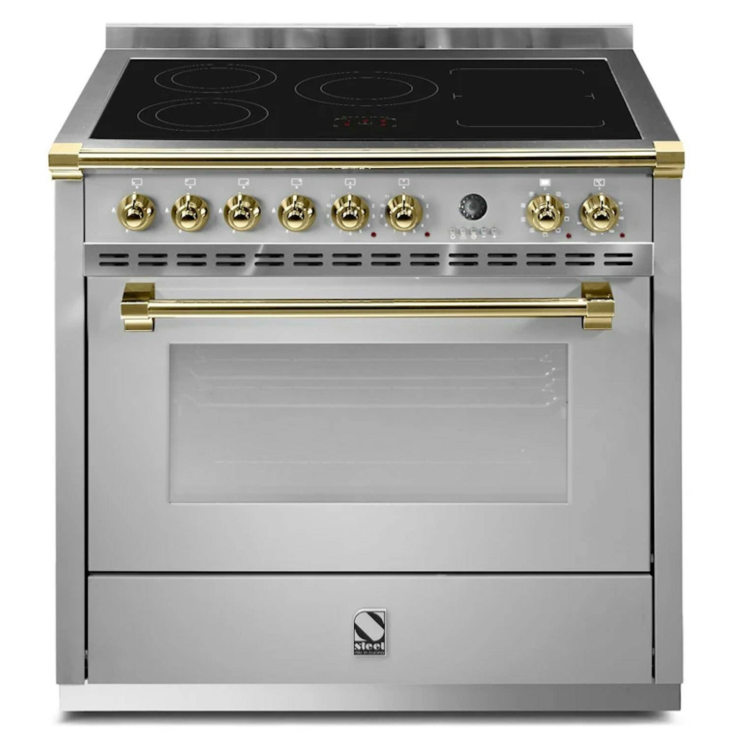 Induktionsspis Steel Ascot Combi-steam 90 cm Färg: Svart/Rostfri