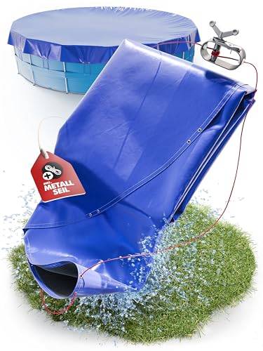 Poolabdeckung Rund Ø 520 cm – Winter Abdeckplane aus dickem 200 GSM Material inkl. Befestigungsmaterial – Passend für INTEX & BESTWAY Pools (420-460 cm)