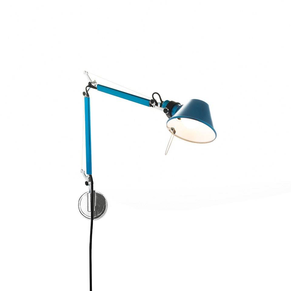 Artemide Tolomeo Micro Wall Lamp Blue - Væglamper Aluminium Blå - 305049+305046.