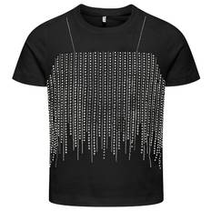 Kids Only T-shirt - KogBillie - Stone Topp - Black/Strassel - Kids Only - 11-12 år (146-152) - T-shirt