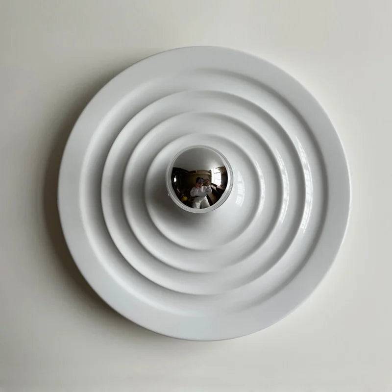 BauhausGlow Vägglampa – Elegant Vägglampa för Vardagsrum - Vit - Rynktyp / Kall Vit (5500-7000K)