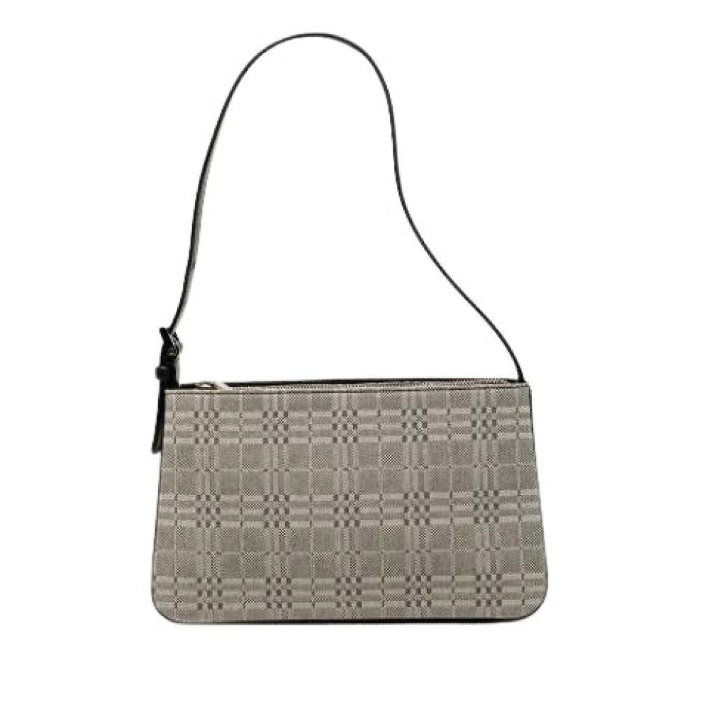Burberry Vintage Pre-owned Canvas Skuldertaske - Vintage - Dame - Grå - ONE SIZE - Uld