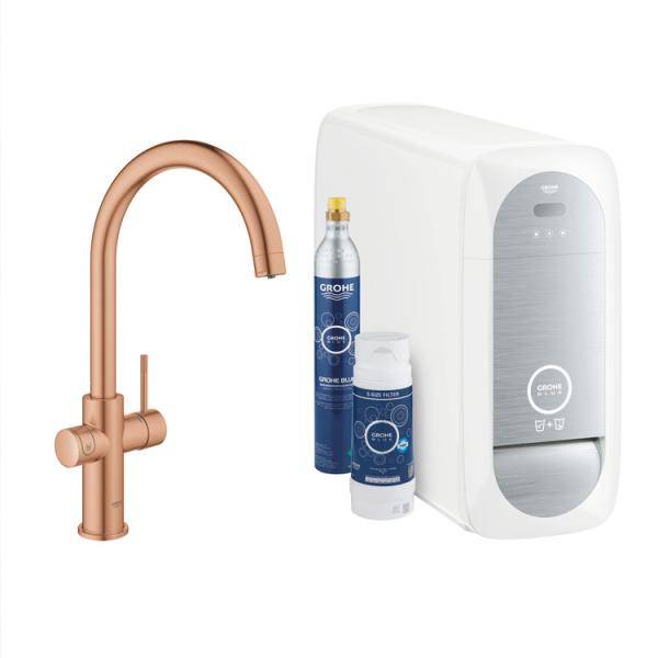 Grohe Blue Home køkkenbatteri m/C-tud - Børstet warm sunset