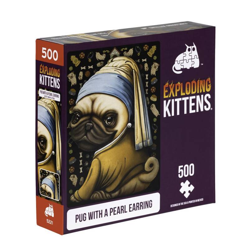 Puzzle Pug with a Pearl Earring 500pc