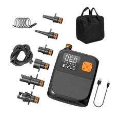 Portable Paddle Board Pump 25PSI High Pressure Electric Air Compressor Pump Power Bank with 6 svart