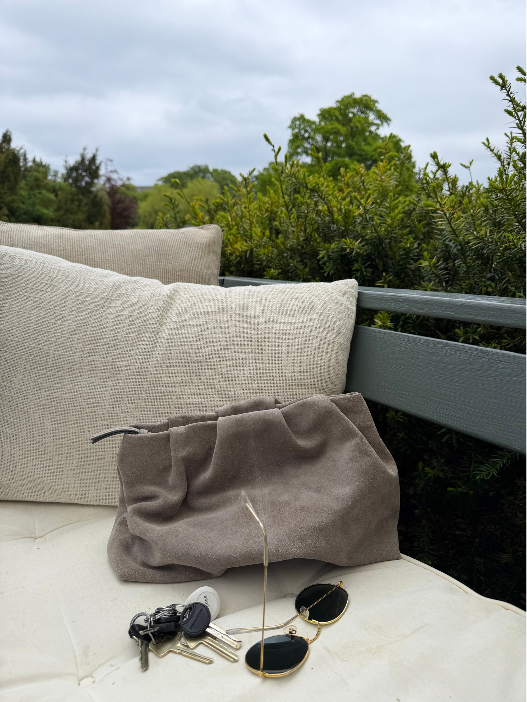 Suede Clutch Bag