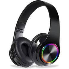 Bluetooth hovedtelefoner, over-ear, sammenklappelige, lette, trådløse headset, trådløse hovedtelefoner med indbygget mikrofon, FM, SD/TF til onlineundervisning, kontor, PC
