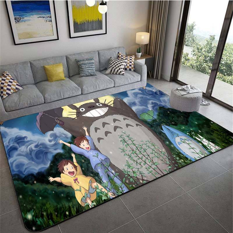 Japansk Amime Min granne Totoro Cartoon Golvmattor Sovrum Vardagsrum Mjuk matta Halkfri matta