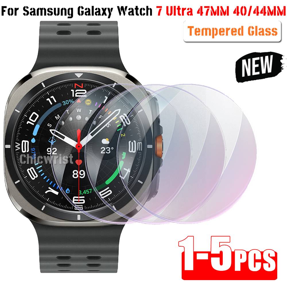 1-5Pcs Tempered Glasss for Samsung Galaxy Watch Ultra 47mm/7 40 44 Screen Protector Protective Glass SmartWatch Easy to Install