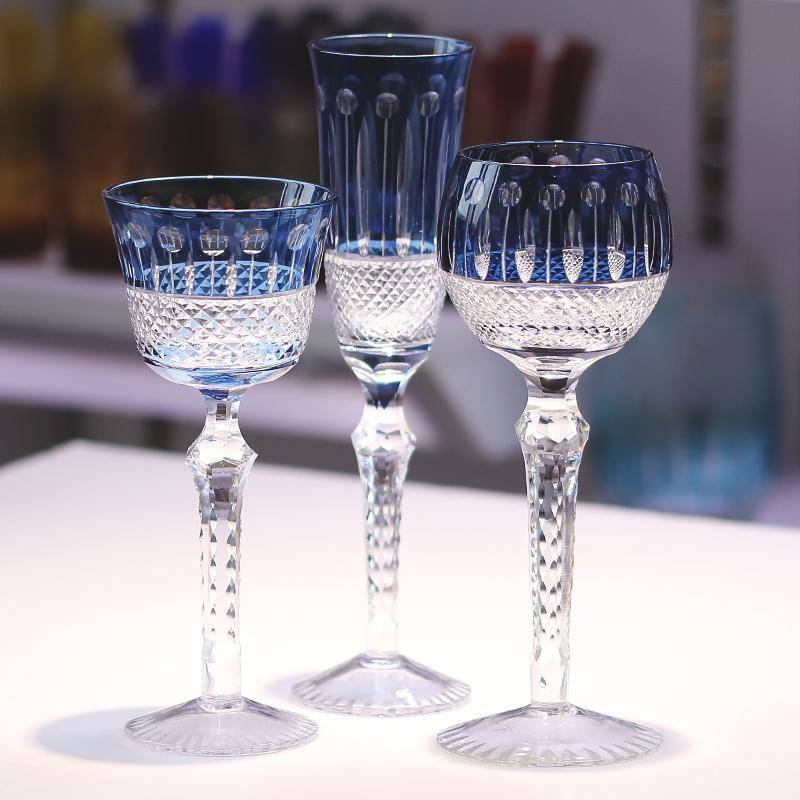 Lyxigt Handslipat och Färgat Vinlaset Hockglas Bägare Kristall Bar Servicebord Matsalsdekoration i Presentförpackning