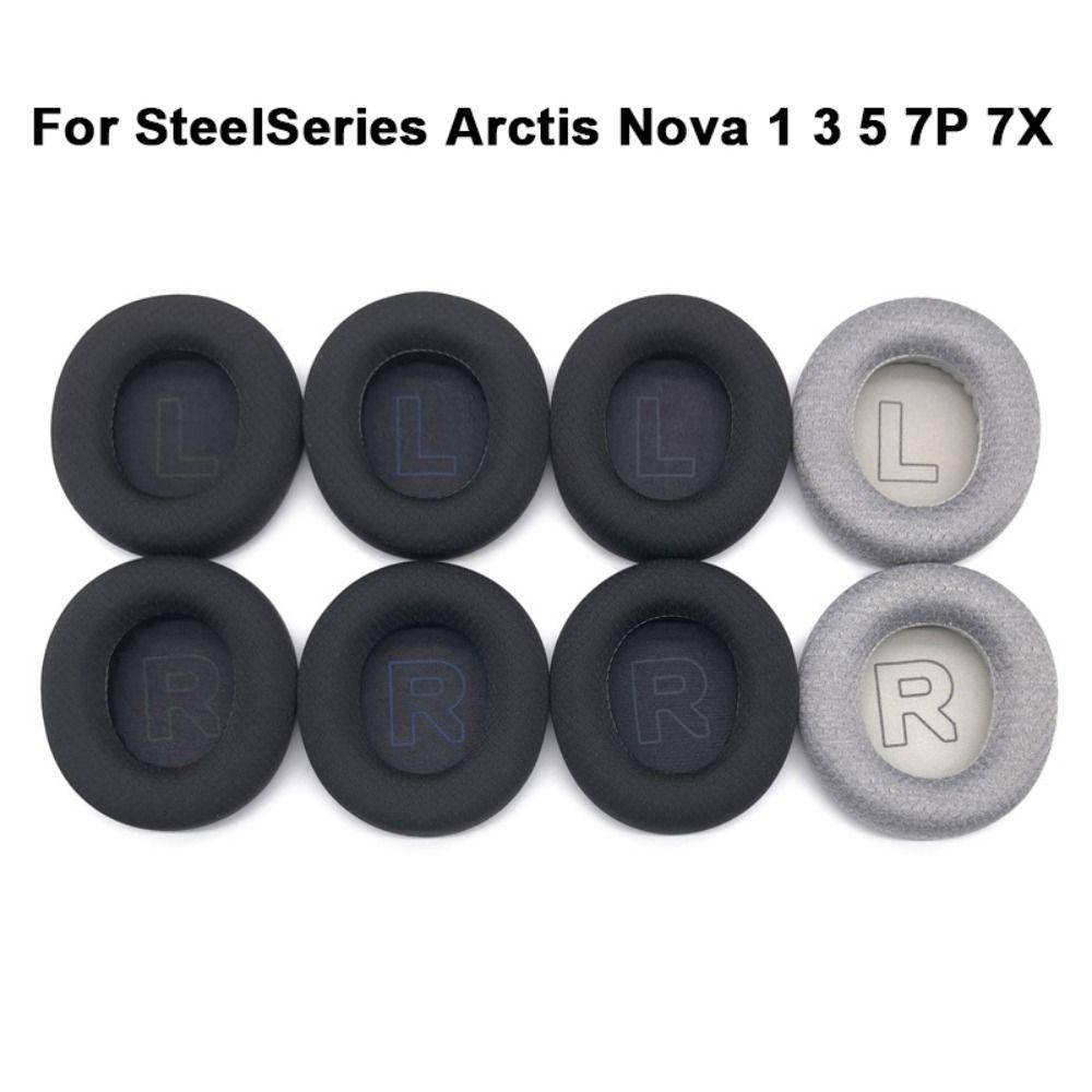 1 par ersättnings öronkuddar skum headset öronkuddar för SteelSeries Arctis Nova 1 3 5 7P 7X svart/grön