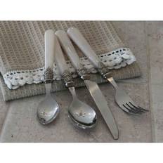 Chic Antique Cutlery with Silver Decor Mother-of-Pearl - 16 parts