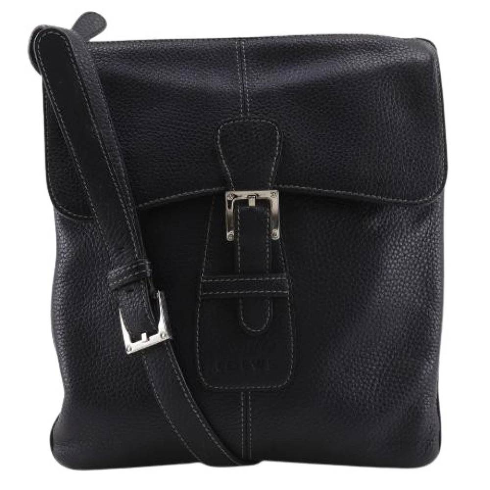 Loewe Pre-owned Pre-owned Læder Skuldertaske - Vintage - Herre - Sort - ONE SIZE - Uld