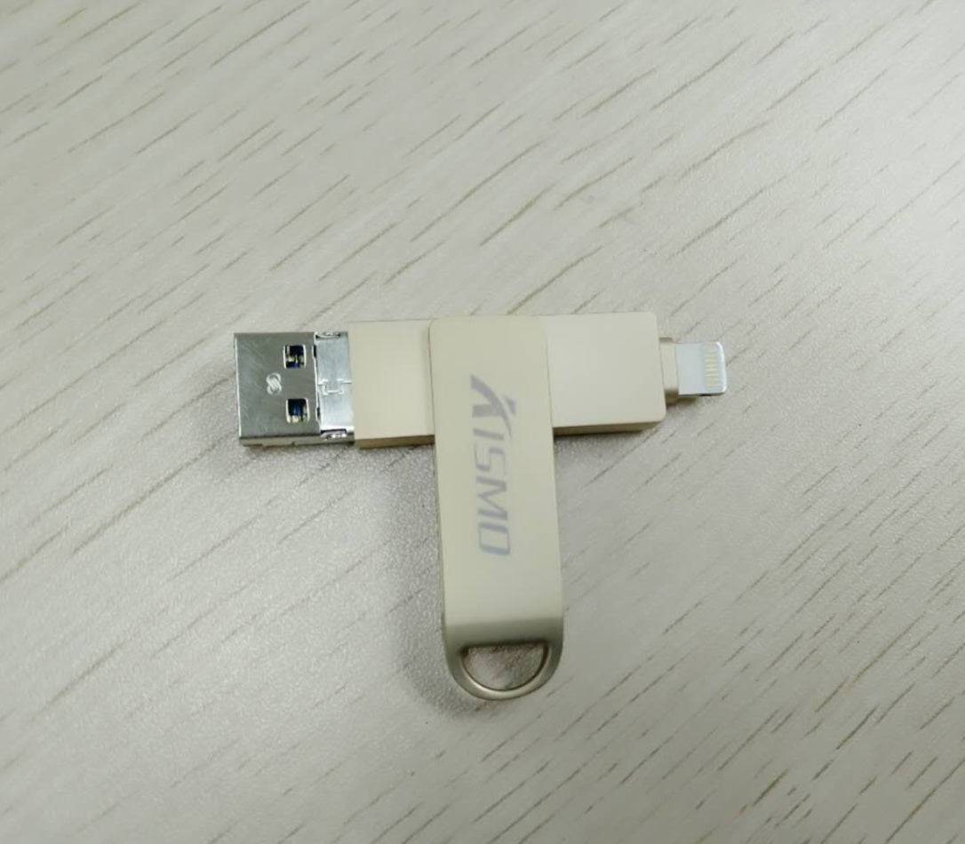 Compatible with Apple , Metal dual-use high-speed computer USB flash drive - Gold / 32GB / Apple