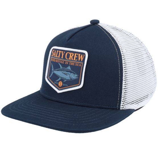 Salty Crew - Blå trucker Keps - Kids Angler Boys Navy/White Trucker @ Hatstore