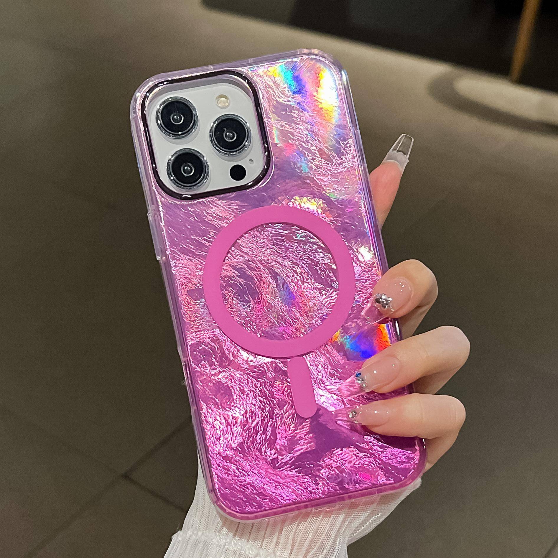 IPhone 16-mobilskalet är kompatibelt med IPhone 15 Pro Max och det starka magnetiska S25Ultra-skalet Galaxy S22Plus rosa
