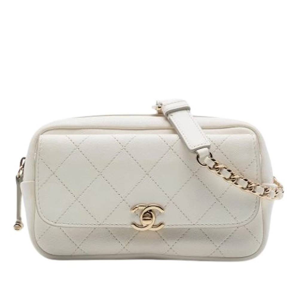 Chanel Vintage Pre-owned Quilted Goatskin Belt Bag - Vintage - Dame - Hvid - ONE SIZE - Læder