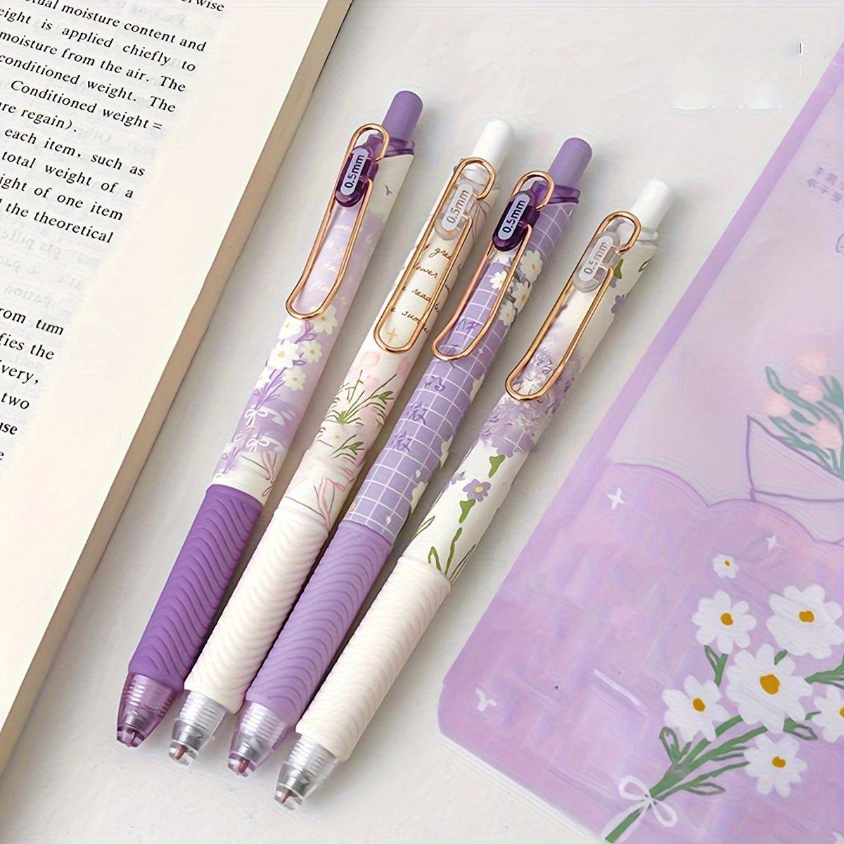 4pcs Cute Gel Pens Retractable Cute Gel Pens 0.5mm Quick-drying Black Ink Pens With Smooth Writing Suitable For Office, School And Learning Supplies