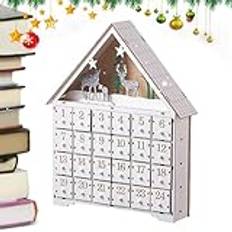 Jiimhte LED jul nedräkningskalender | 24 dagar jul nedräkningskalender med LED-lampor - nedräkningskalender för barn och vuxna