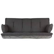 PATIO Hollywoodschaukel Auflage 170x50 Bankauflage grau Garten Auflage Hollywoodschaukelauflage mit 2 Seitenkissen Volant