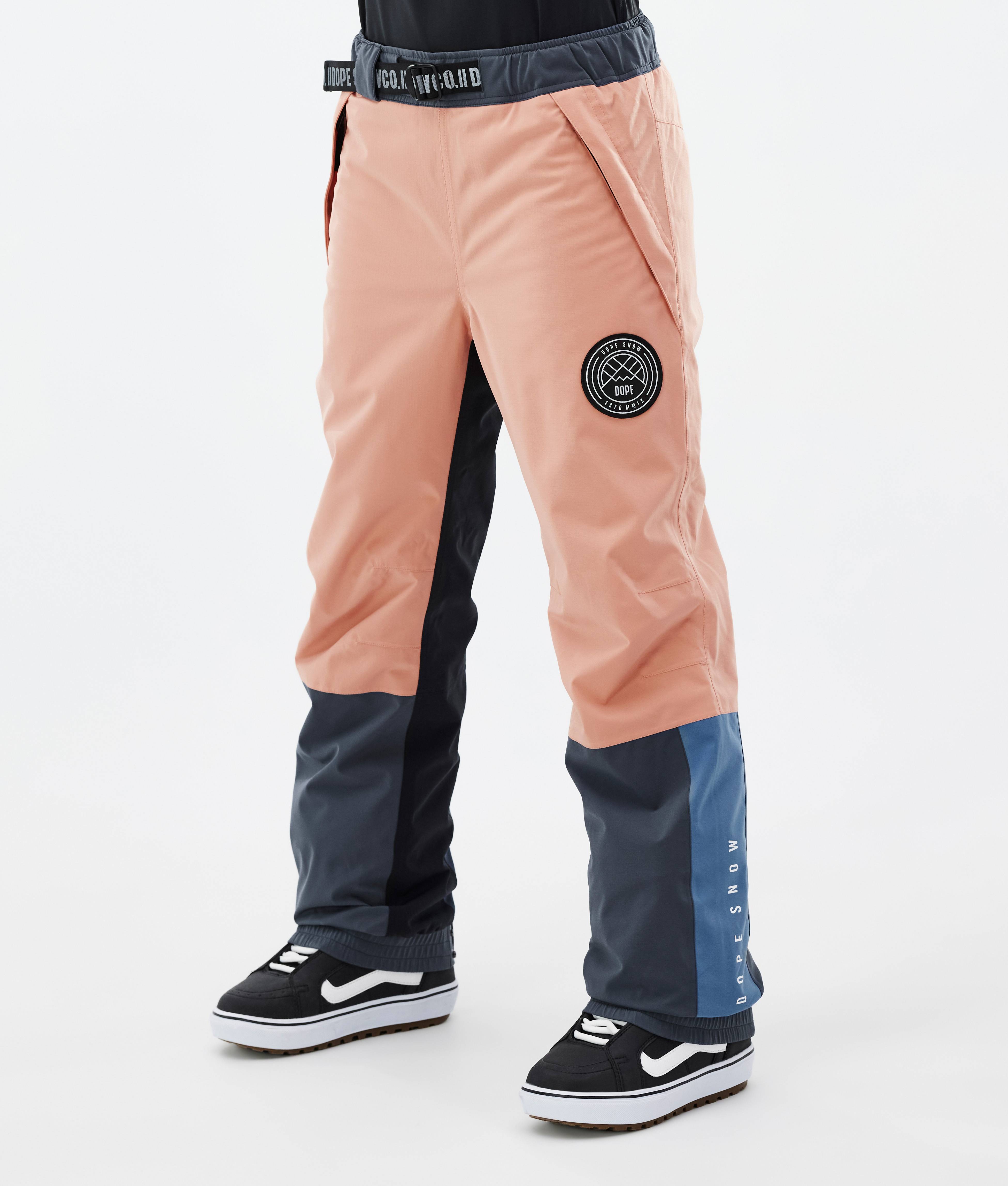 Dope Blizzard Track W Snowboardbyxa Kvinna - Faded Peach/Blue Steel/Black/Metal Blue - Persika
