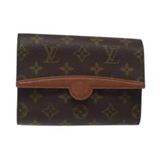 Louis Vuitton Vintage, Pre-owned, Dame, Brun, ONE SIZE, Læder, Brugt Monogram Lærred Clutch Læder Trim