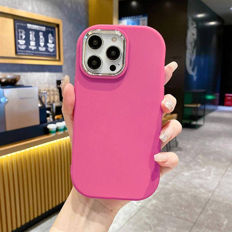 Metall Liten Tjock Tjej Tillämpligt IPhone15 Mobilskal 14ProMax Enkelt 16 Silikon 12 Apple 13 Skyddsskal iPhone XS Max