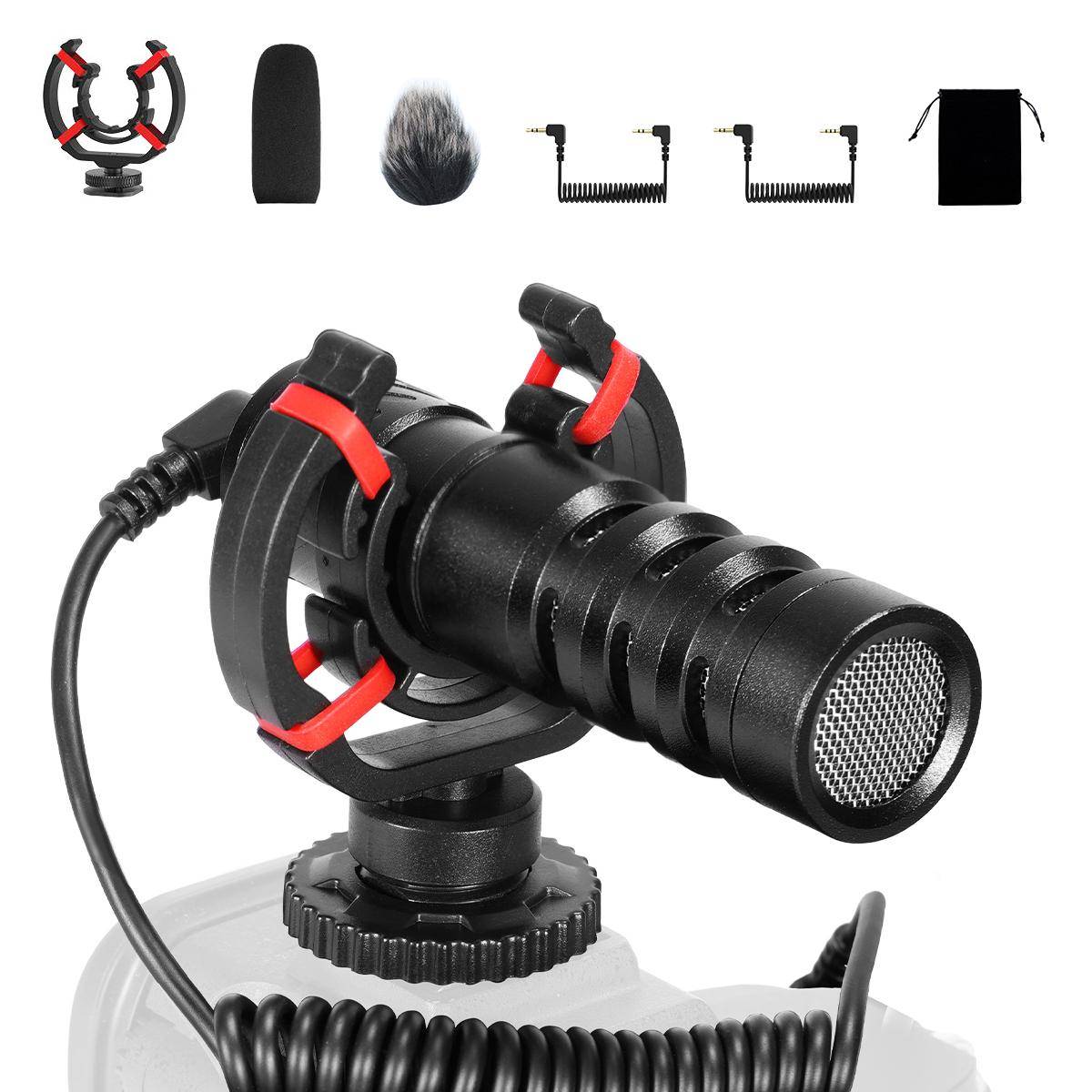 KENTFAITH Camera Microphone, Supercardioid 3.5mm Shotgun Mic for Camera, DSLR, iPhone and Android Smartphones, with Shock Mount & Noise Reduction, Compatible with Canon EOS, Nikon, and Sony Cameras, Kentfaith