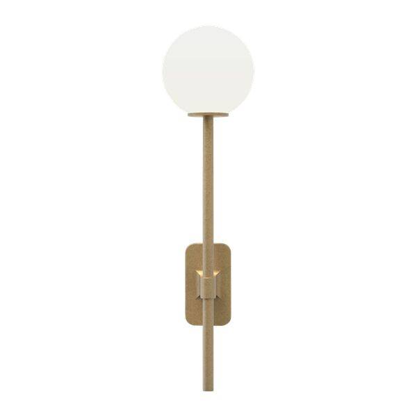 Tacoma Enkel Grande Vägglampa Antik Mässing & Lampskärm Opal - Mässing / Opal
