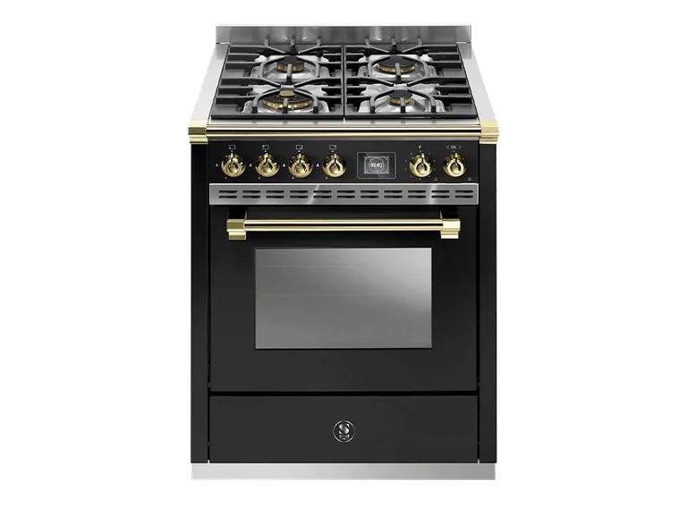 Ascot - Combi-steam - Gasspis 70 cm (1 ugn) - Antracit/Mässing - Steel - Svart