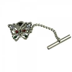 Butterfly Multi Coloured Swarovski Crystal Tie Pin