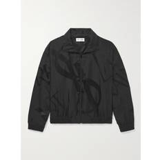 SAINT LAURENT - Logo-Jacquard Silk-Twill Track Jacket - Men - Black - IT 48