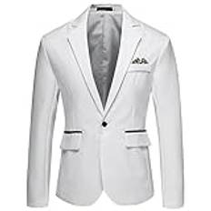 Jacka business casual daglig blazers kappa lös passform bomull vår arbete skjortor semester randig kostym blazer jacka fashionabel skrynkelbeständig fars dag män kostym jackor topp herrkläder, V3-vit,