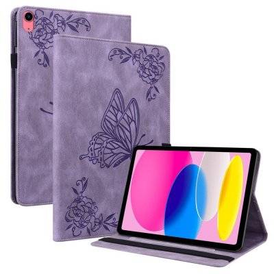 Läderfodral Apple iPad 11 11th Gen (2025) Fjärilar Lila