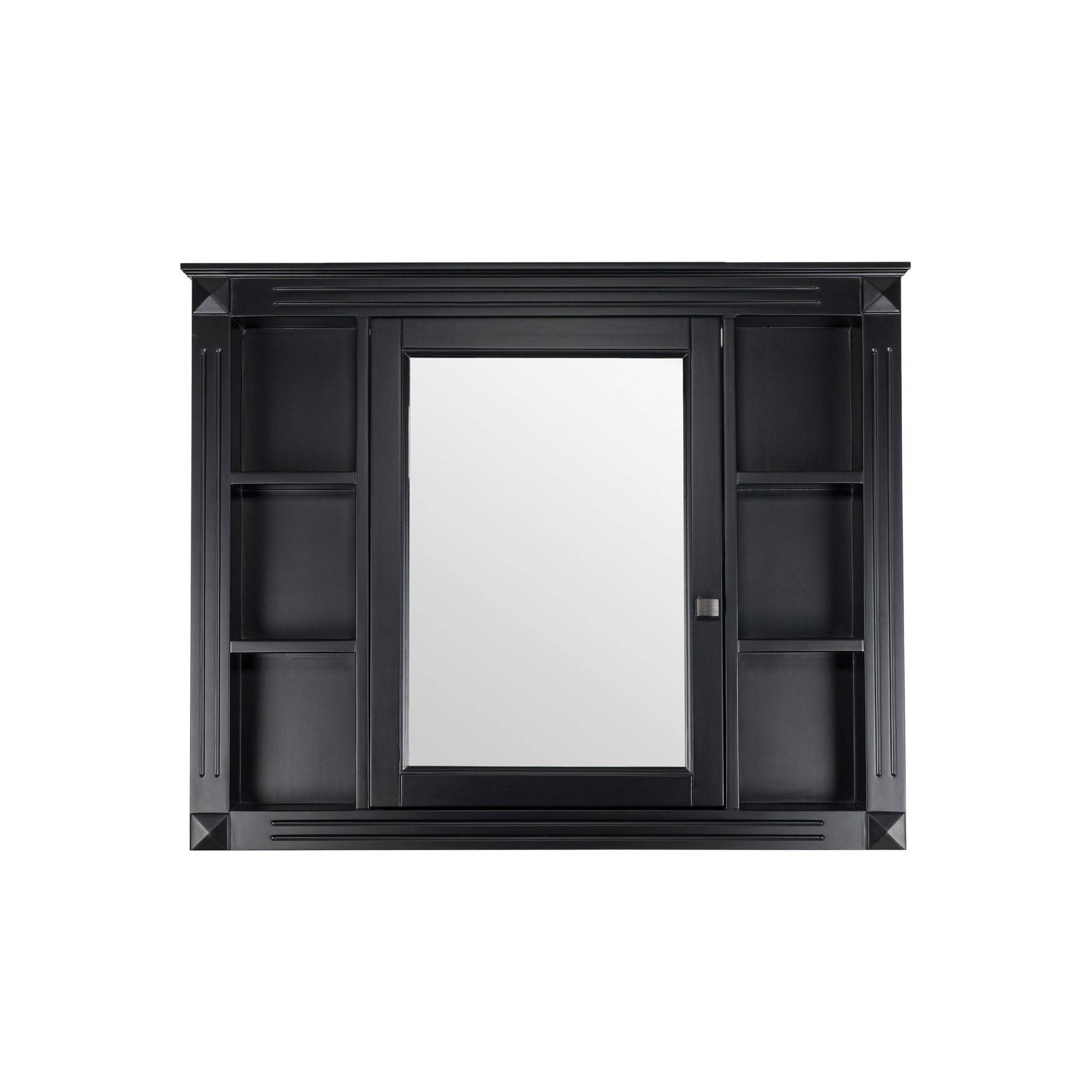 Spegelskåp Badrum Svart 100x80cm LED Belysning – Nashville | Badrumsförvaring | Badrumsmöbler | Vesani
