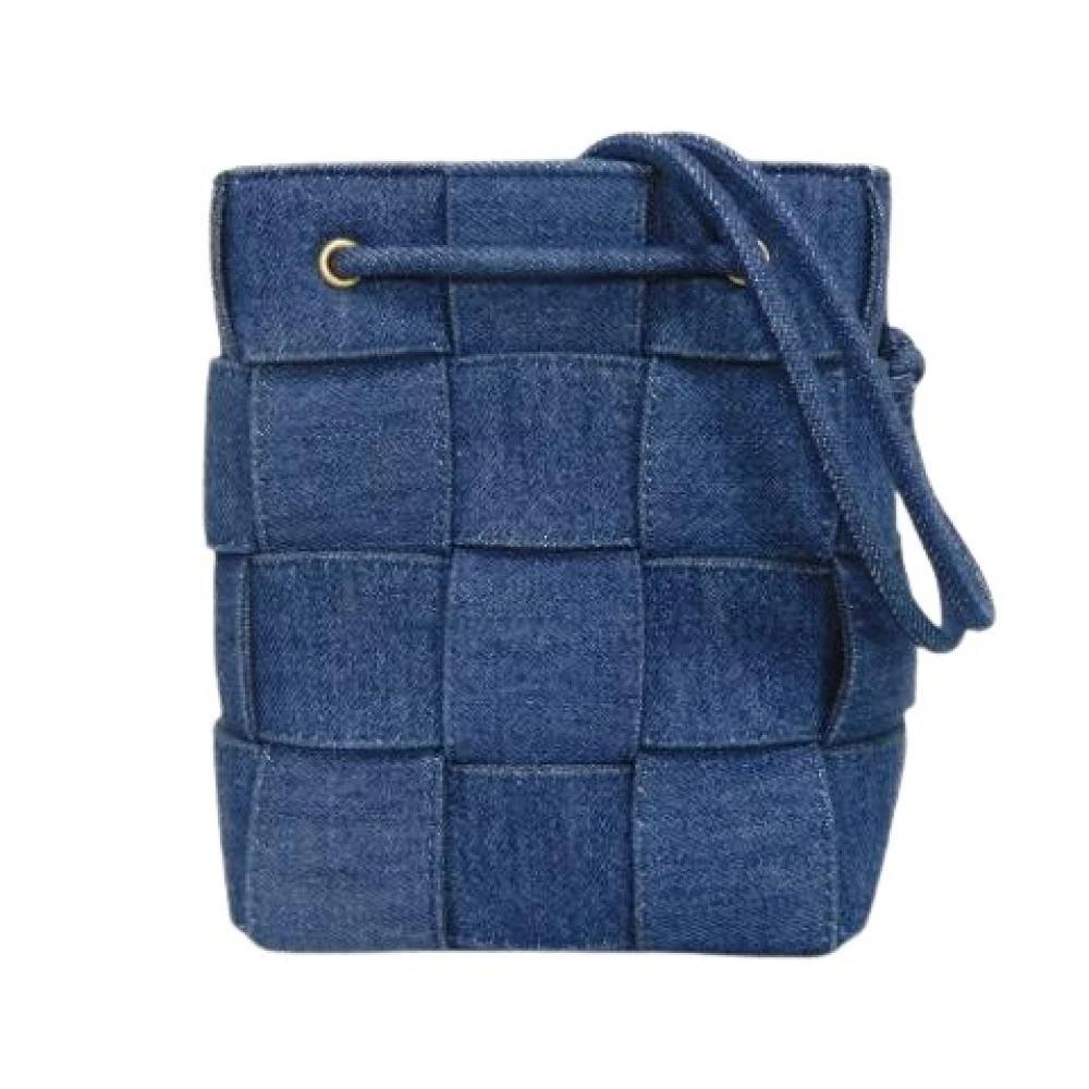 Bottega Veneta Vintage - Pre-owned Cassette Small Bucket Bag Vintage - Dam - ONE Size - Denim