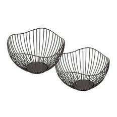 Fruktkorg Ø 25 h 14 cm Brödkorg Set Metall Svart eller guldrundvåg