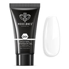 Modelones Polygel Weiß 50ml, Milchig Weiss Poly Nail Gel Nagelverlängerung Gel Quick Extension Builder Acrylnägel für Quick Extension Nagelverlängerung Selber Machen