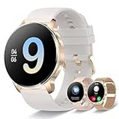 Iaret Smartwatch dam Bluetooth-samtal, fitnessklocka 1,32 tum HD iOS Android Smart Watch med röstassistent meddelanden meddelanden, 20 lägen sport stegräknare pulsmätare SpO2 sömn